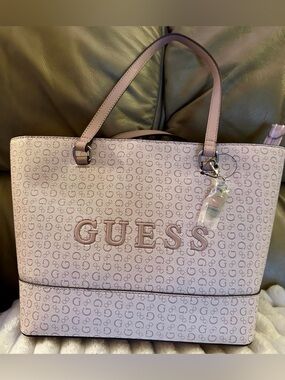 GUESS Pink Logo Rodney Tote Bag